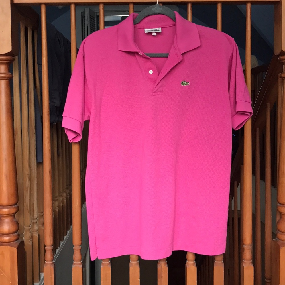 Lacoste pink polo